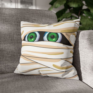 throw pillow with 'Funny Mummy Halloween Soft Cover' design