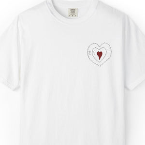 Embroidered Grinch Heart Holiday Comfort Colors® T-Shirt