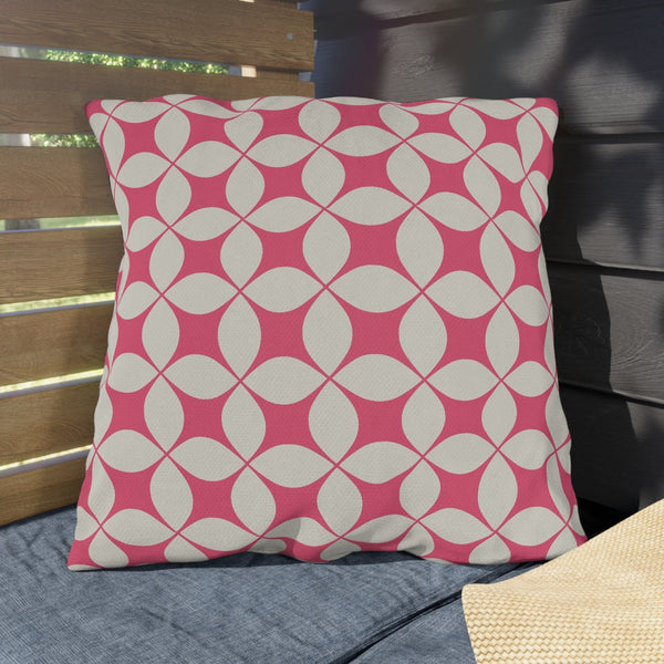 Pink & Ivory Art Decor Indoor Outdoor Throw Pillow