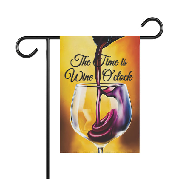 It's Wine O'Clock Funny Yard Flag