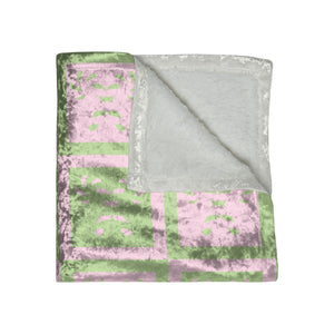 Soft sherpa blanket with 'Pastel Candy Cane Throw Soft Checkered Holiday' design