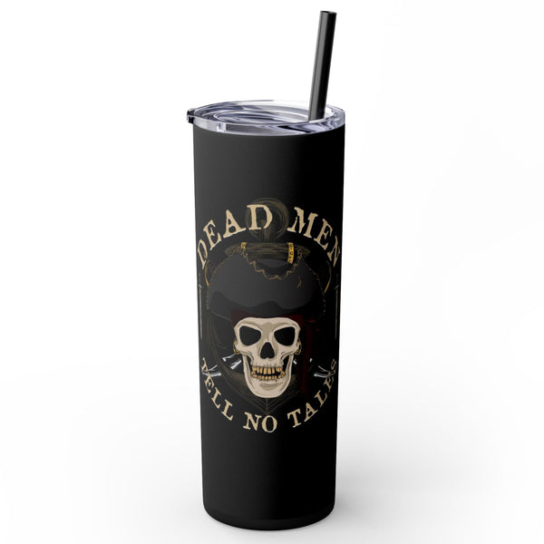 Dead Men Tell No Tales Pirate Skull Tumbler with Straw 20oz