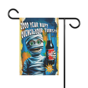 Garden flag with 'Halloween Mummy Vintage Retro' design