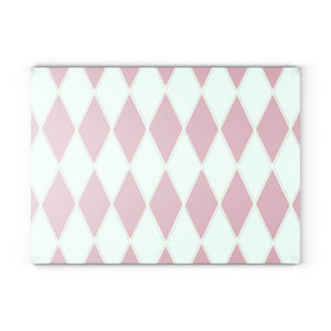 Pink and Cream Diamond Glass home decor item