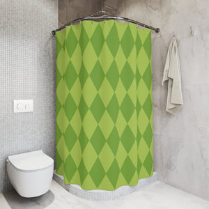 Harlequin Green Bath Shower Curtain