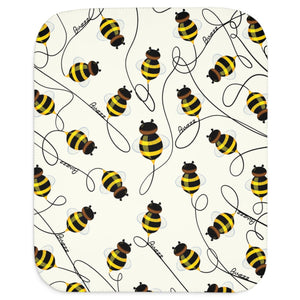cute buzzing bees sherpa baby blanket