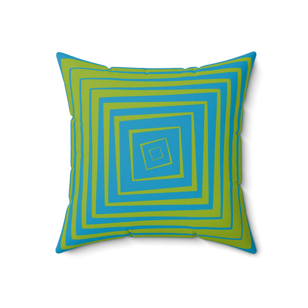 Blue & Green Reversible Retro Throw Pillow