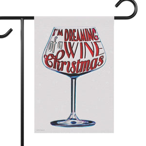 Garden flag with 'Wine Lovers Funny Christmas' design