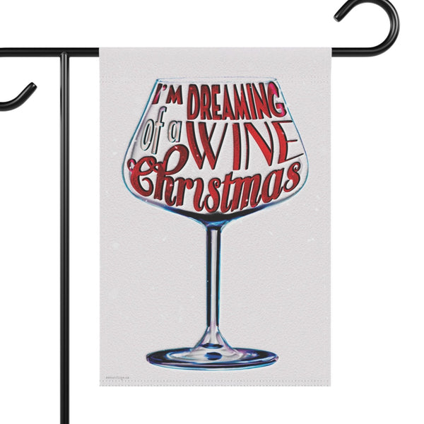 Wine Christmas Yard Flag – Double Sided Outdoor Holiday Decor