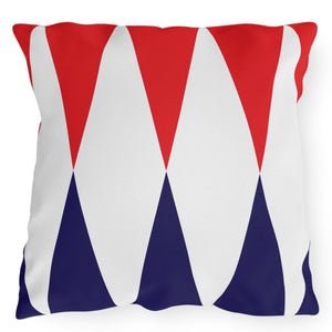 throw pillow with 'Red White Blue Diamond Patriotic Accent' design