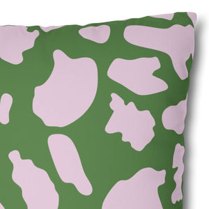 Pink & Green Animal Cow Print Soft Pillow Cover