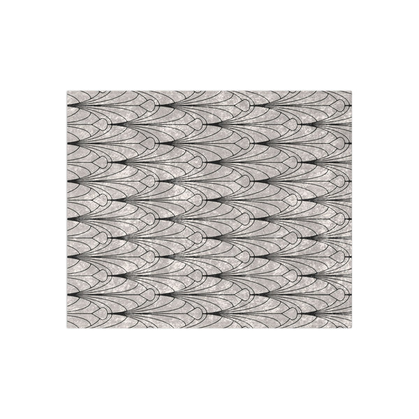 White and Black Art Deco Decorative Throw Blanket