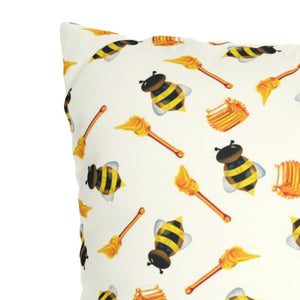 throw pillow with 'Honey Bees Spring Cover' design