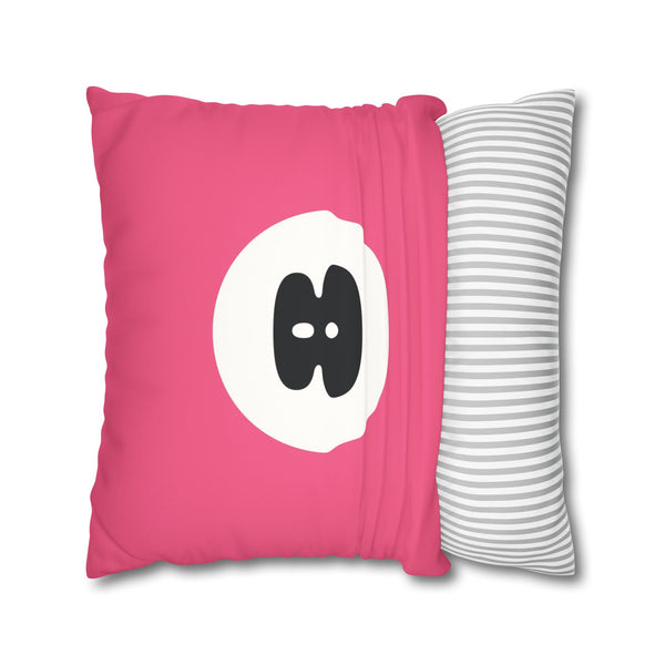 Pink 8 Ball Faux Suede Decorative Pillow Cover