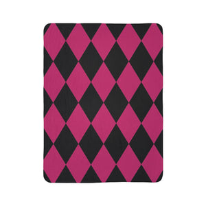 Pink and Black Diamond Soft Sherpa Throw