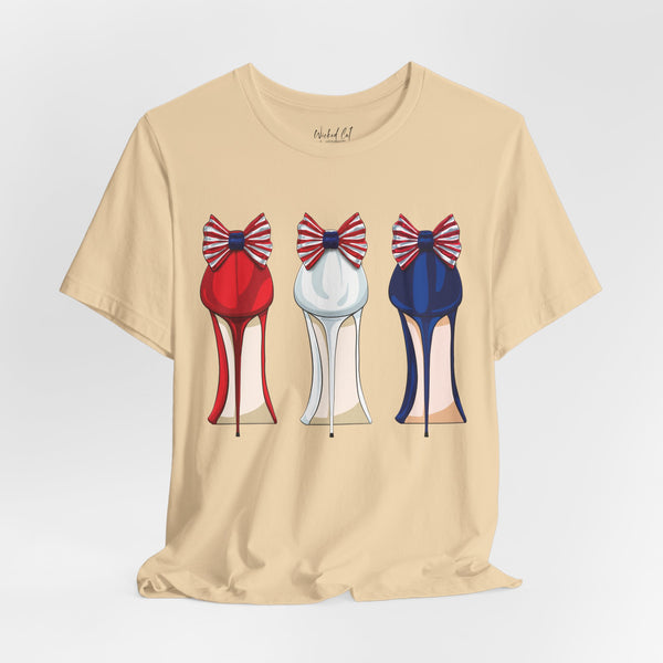 Red White and Blue Stilettos Patriotic Style T-Shirt