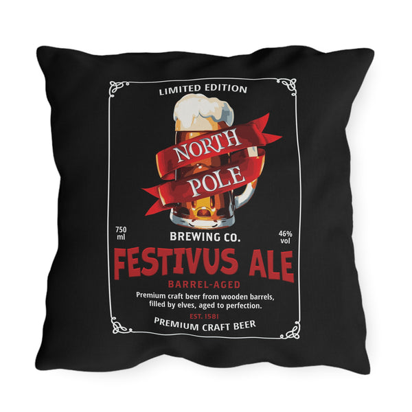 North Pole Brewery Christmas Indoor Outdoor Pillow