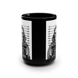 Grim Reaper Mug Shot Funny Mug 15oz