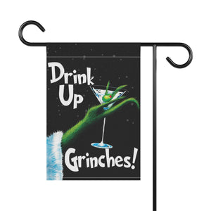 Christmas Yard Flag - Drink Up Grinches Funny Outdoor Decor | Weatherproof
