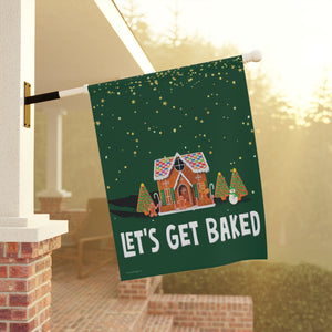 Let's Get Baked Funny Christmas Flag