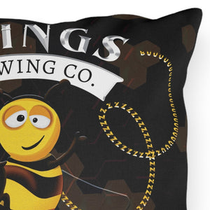 throw pillow with 'Brewery Bee Spring' design