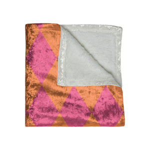 Pink and Orange Harlequin Decorative Throw