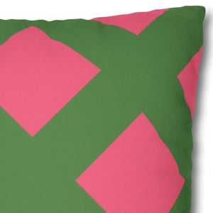 Reversible Pink & Green Faux Suede Pillow Cover