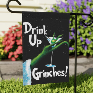 Christmas Yard Flag - Drink Up Grinches Funny Outdoor Decor | Weatherproof