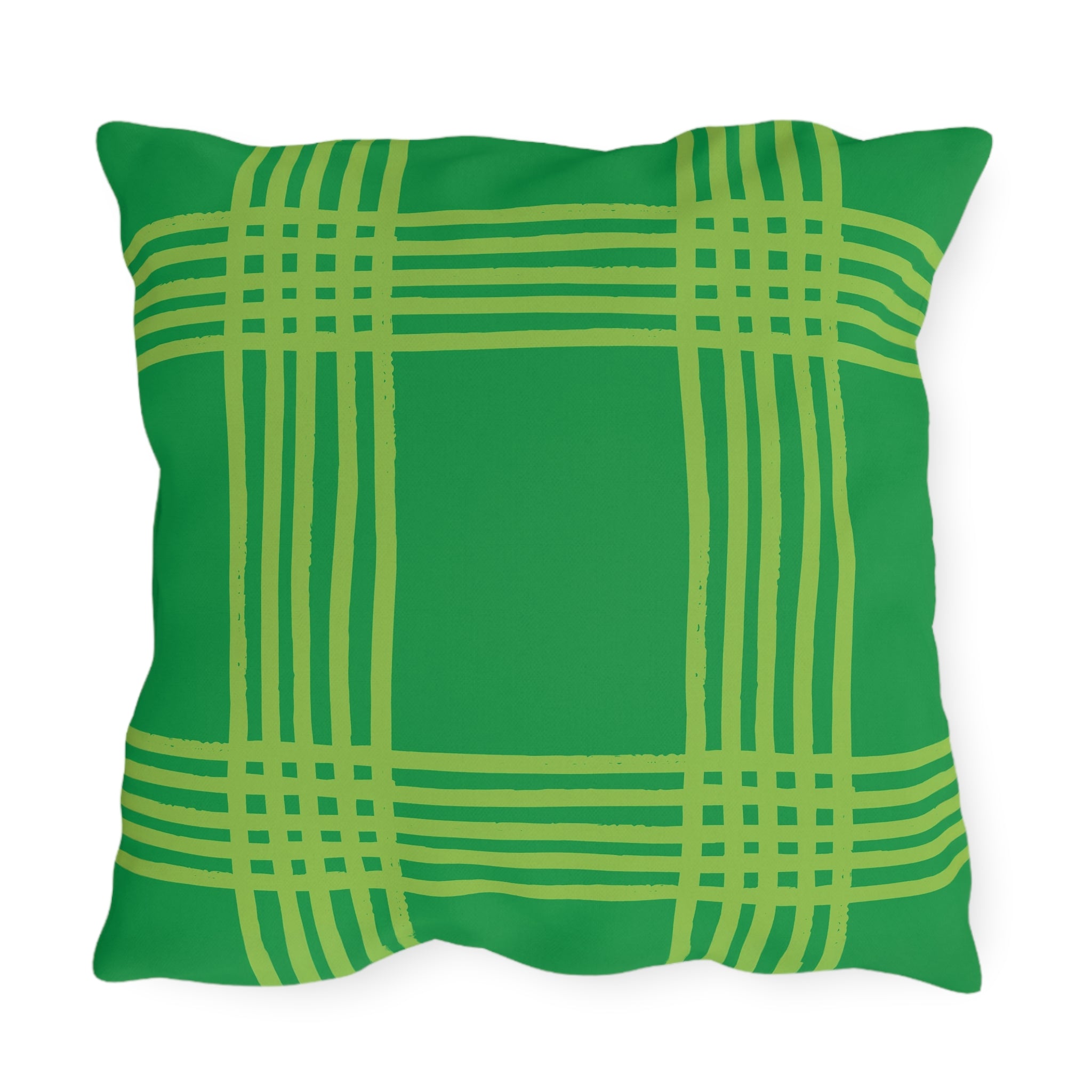 Purple and Green Indoor Outdoor Fall Reversible Throw Pillow