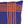 Plaid-patterned pillow with blue and orange lines on a white background