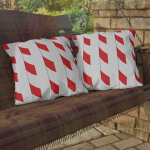 Candy Cane Striped Christmas Throw Pillow