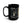 Black coffee mug with Halloween books design.
