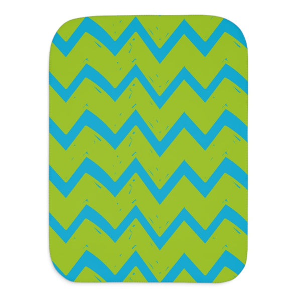Green & Blue Newborn Toddler Sherpa Baby Blanket