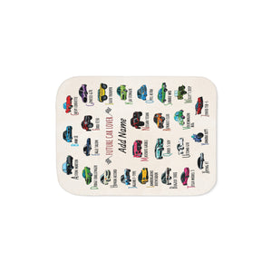 Personalized ABC Car Lover Sherpa Baby Blanket
