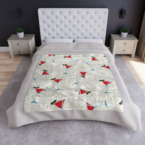 Martini Party Festive Christmas Throw Blanket