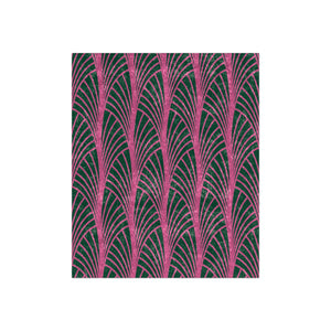Green & Pink Art Deco Decorative Throw Blanket