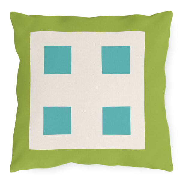 Pastel Green & Blue Indoor Outdoor Throw Pillow