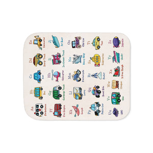 ABC's of Transportation Soft Sherpa Baby Blanket