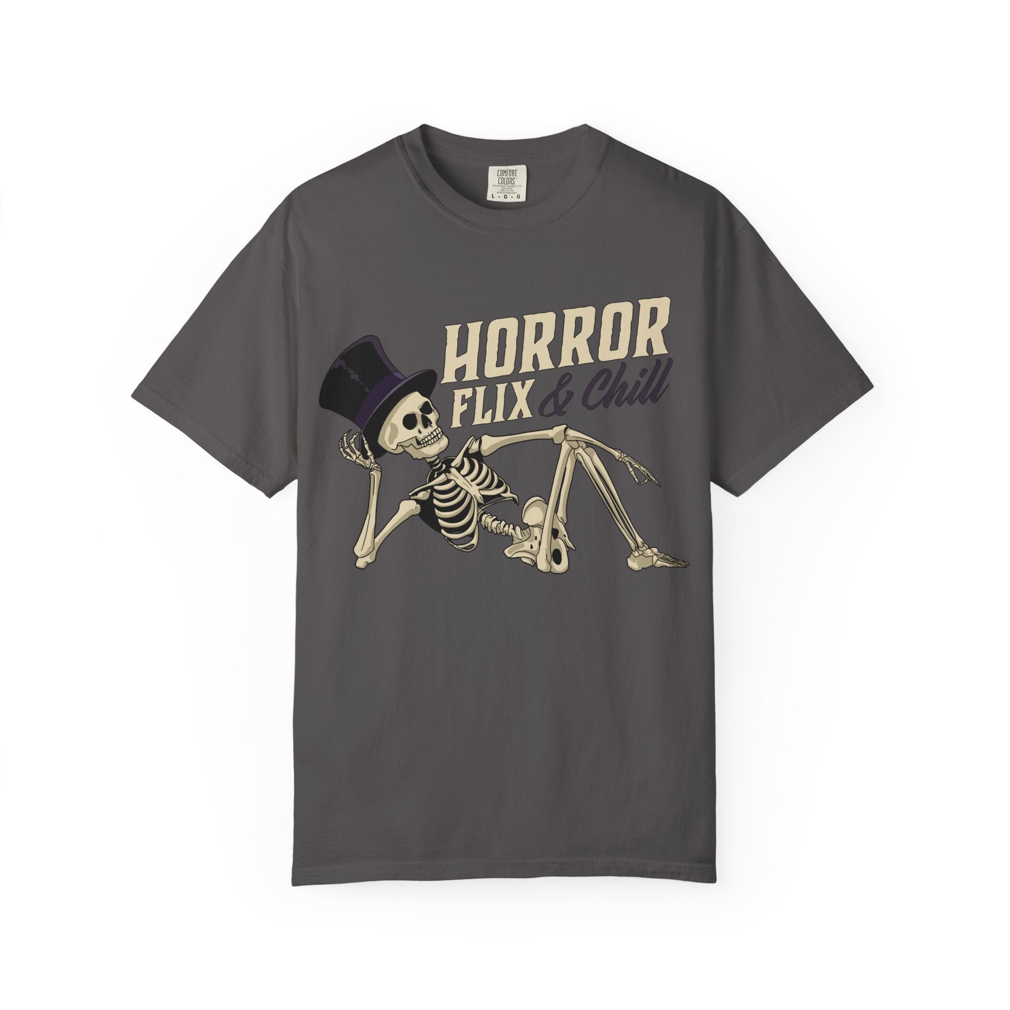 Horror Flix & Chill Skeleton Halloween T-Shirt Comfort Colors®