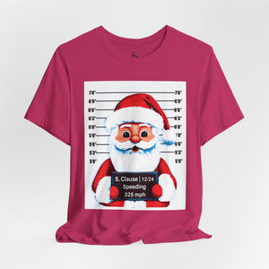 Arrested Santa Mug Shot Funny Christmas T-Shirt