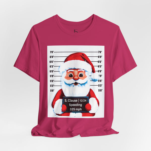 Arrested Santa Mug Shot Funny Christmas T-Shirt