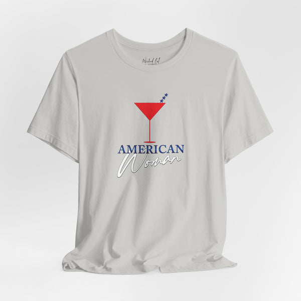 American Woman Patriotic Martini July 4th T-Shirt