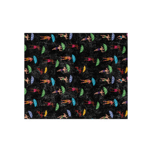 Soft sherpa blanket with 'It's Raining Men Funny Women's Decorative Throw' design