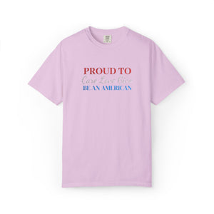 Embroidered Proud American Patriotic Comfort Colors® T-Shirt