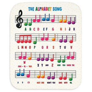 Soft sherpa blanket with 'The ABC Alphabet Song' design