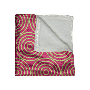 Soft sherpa blanket with 'Pastel Pink & Green Decorative Throw' design