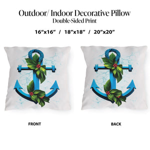throw pillow with 'Nautical Coastal Outdoor Holiday' design