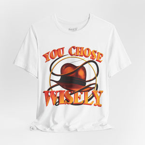 Light blue t-shirt with '80s Movies Pop Culture Action Novelty' design on a white background