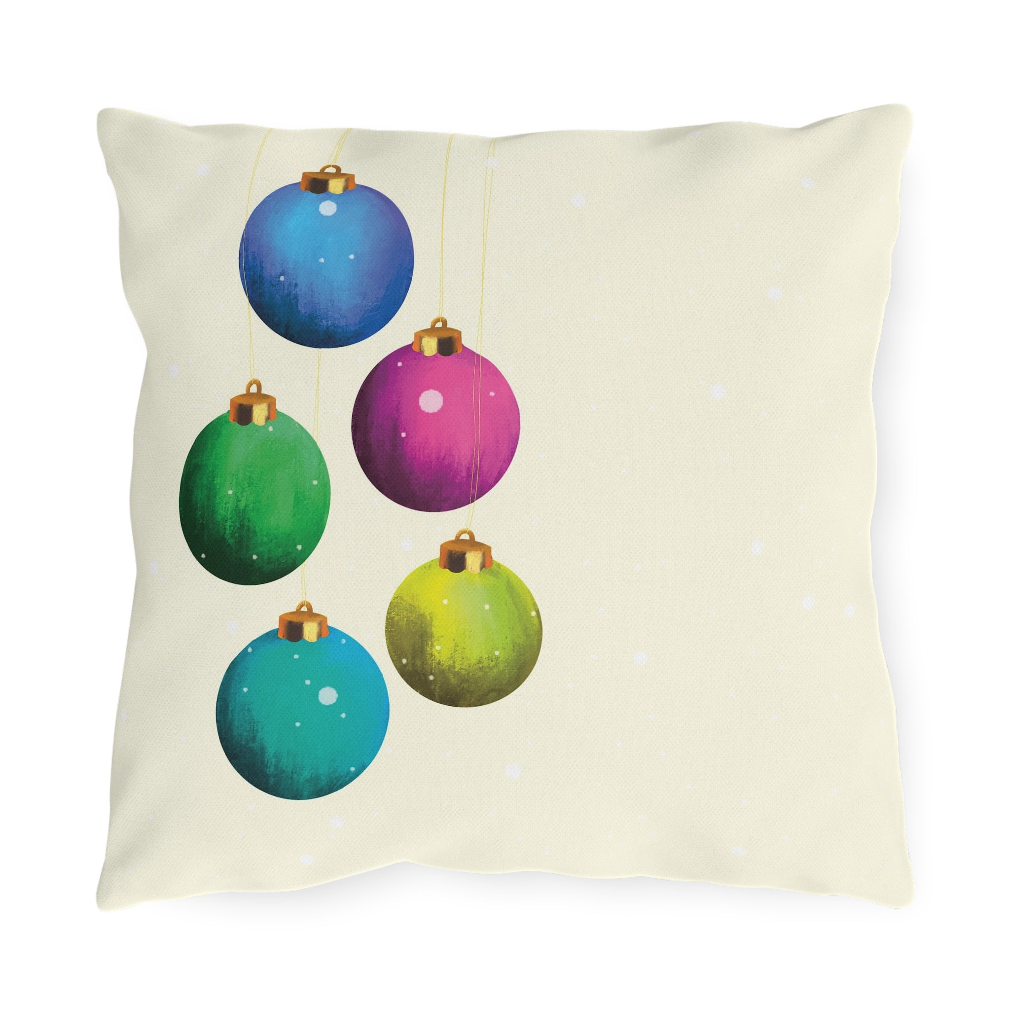 Pastel Hanging Tree Ornaments Christmas Throw Pillow