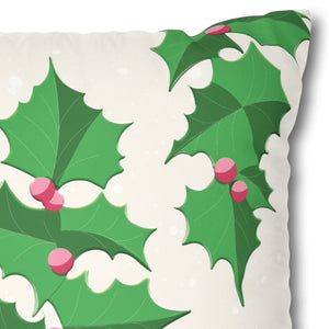 throw pillow with 'Pastel Christmas Cover Holiday Ivy Berry' design